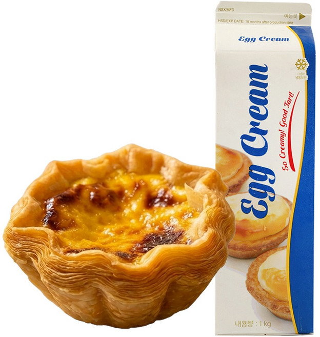 굿브랜드 대용량 에그타르트만들기 페스츄리 우아한 플라워 쉘 30g x 26개 + 에그크림 1L