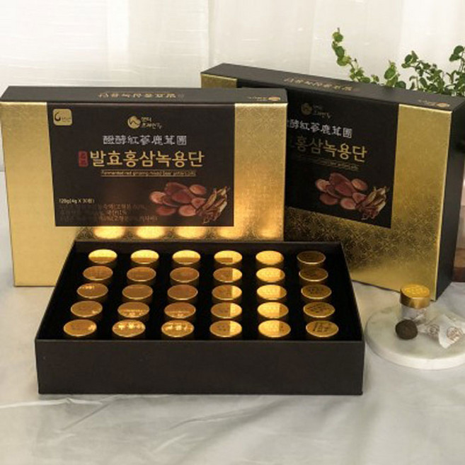 대한홍삼 발효홍삼 녹용단 30환 침향보력환 침향환 가정의달 부모님선물 어버이날선물 근로자의날선물 종근당건강 활력녹용단 겸용, 1박스
