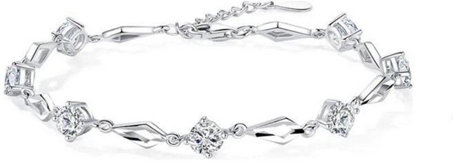 LOVFAS 큐빅 플라워 여성 은팔찌 순은999 생일선물 사이즈 조절 가능 행운팔찌 커플 100일 선물