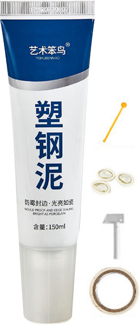 艺术笨鸟 塑鋼泥 磁磚填縫劑, 白色150ML【送工具＋刮膠器（鏟刀）】, 1個