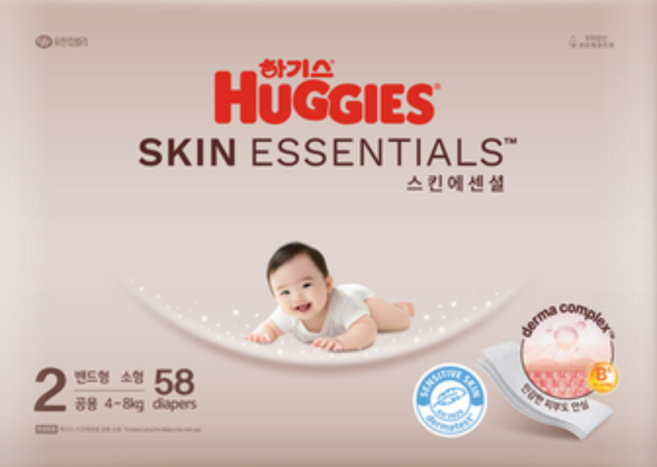 하기스 스킨에센셜 밴드형 기저귀, 2단계, 58매