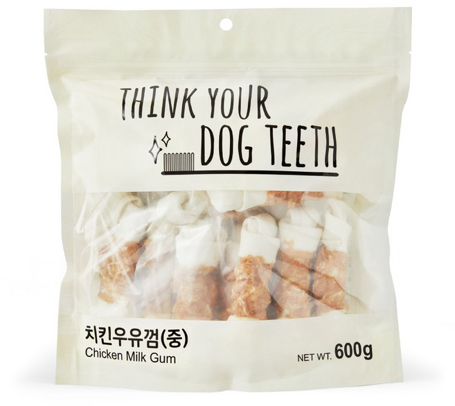 띵크유어도그티 강아지 간식 본 껌 600g, 혼합맛(치킨/우유), 3개