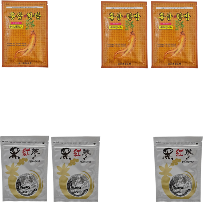 홍삼파스 60매 흑홍삼 패드 15매 찜질팩, 75매, 1세트