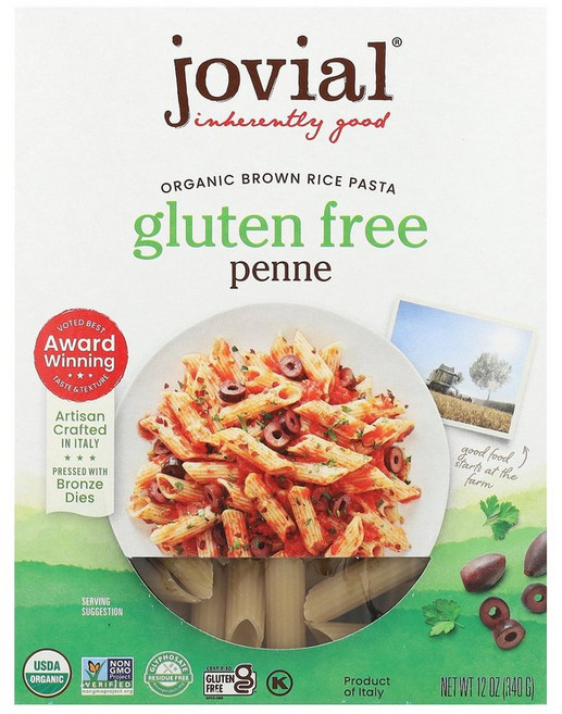 Jovial (조비알) Jovial 유기농 현미 파스타 펜네 340g(12oz) 141646, 340 g, 스텔린, 1, 340g
