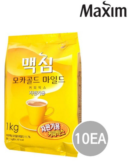 맥심 모카골드 마일드 커피믹스 자판기용, 1kg, 1개입, 10개