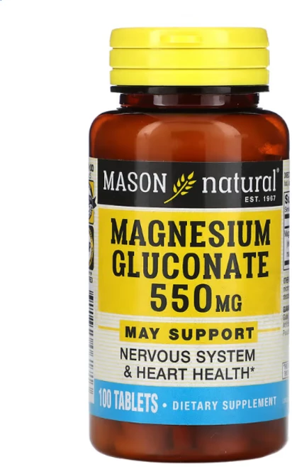 메이슨내추럴 마그네슘글루코네이트 550mg 100정, 1개 - 쿠팡