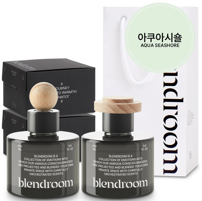 블랜드룸 디퓨저 신차선물 세트 차량용1구+고급형1구+와인쇼핑백, 1개, 신차선물 아쿠아시숄