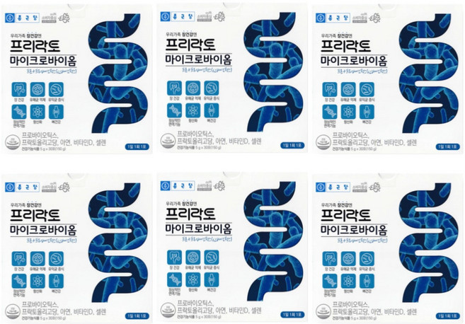 종근당 프리락토 마이크로바이옴 6박스(6개월분) 신프로바이오틱스 모유유래유산균, 5g, 180개