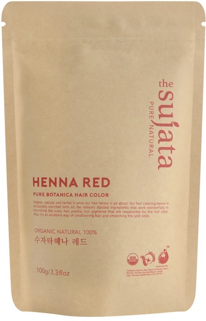 USDA 유기농 수자타 천연100% 헤나 가루 염색약, 레드, 1개 - 쿠팡