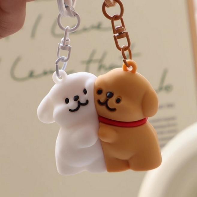 강아지 커플 자석 키링, 1개