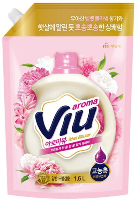 아로마뷰 고농축 섬유유연제 벨벳블라썸 1.6L, 1개