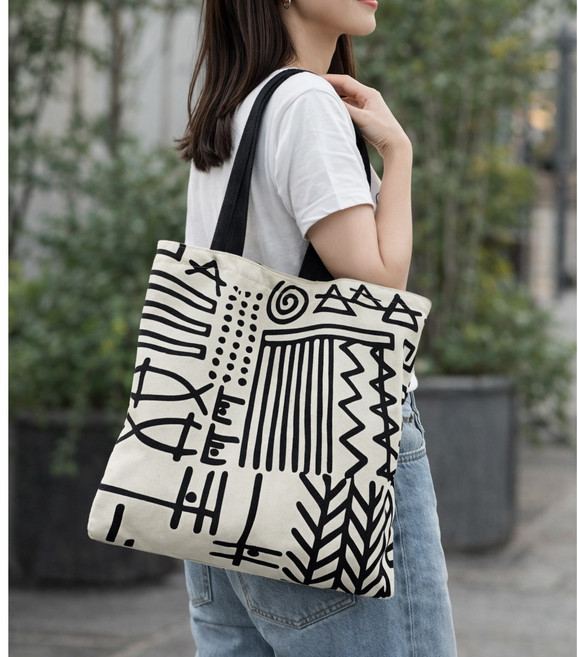 아라홍스 패션 유러피안 캔버스 에코백 지퍼데일리백