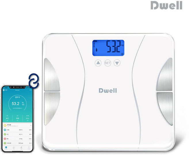 디웰 스마트 체중계, BTS186W, 화이트
