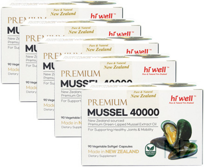 하이웰 프리미엄 초록입홍합 40000 90 소프트젤 5개, 90정