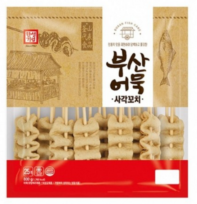 한성 부산어묵 사각꼬치 800g x 10개 / 꼬치어묵 사각