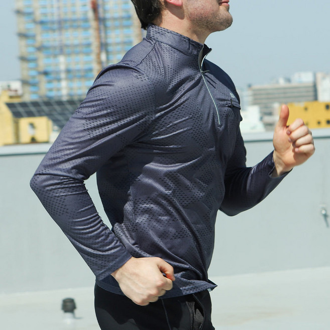 1+1 여름 남성 쿨 스판 긴팔 집업 등산 냉감티 기능성 작업복 상의 티셔츠 325