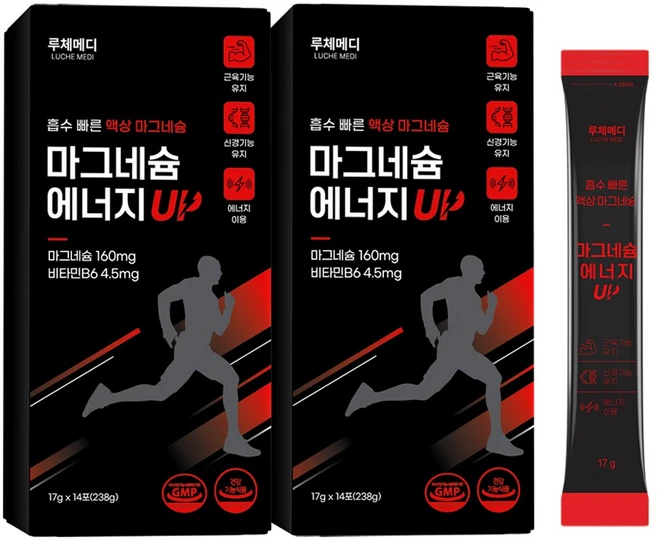 루체메디 글루콘산 액상 마그네슘 비타민B6 160mg, 28개, 17g - 쿠팡
