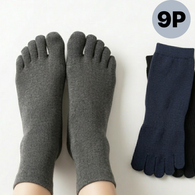 행쇼핑 발가락양말 중목 남성 9켤레