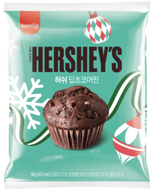 삼립 허쉬 딥초코 머핀, 5개, 100g