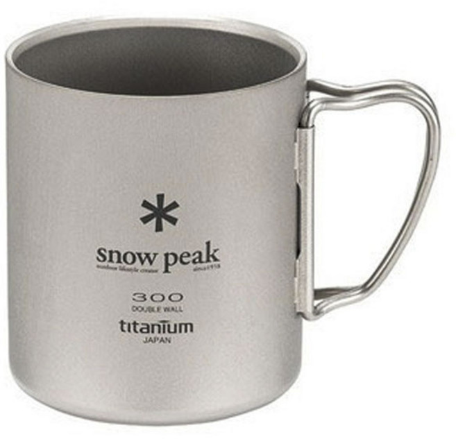 snow peak 雪諾必克 雙層隔熱鈦金屬杯 MG-152 300ml, 1個, 銀色