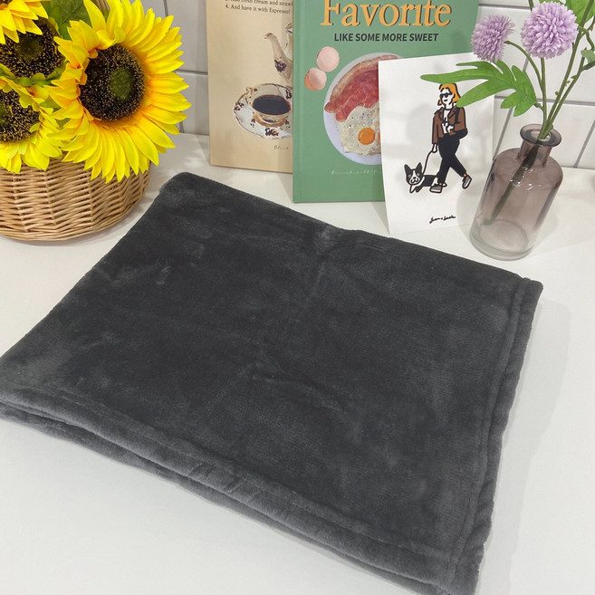 뽀송뽀송 고밀도 밍크 반려동물 극세사 더픔담요 5 Colors, 러시안차콜, 1개