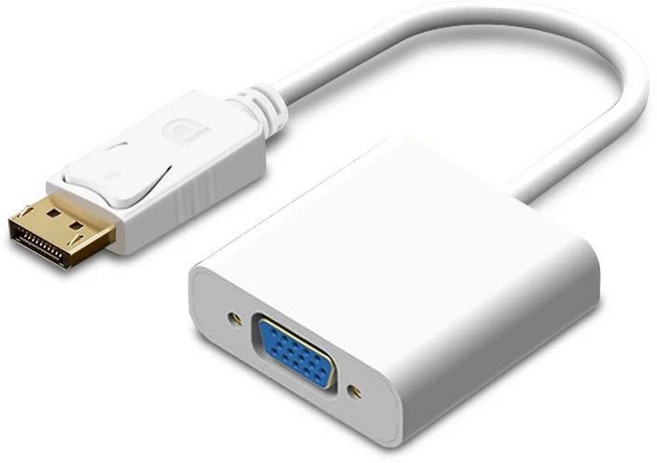 1080P 電腦轉接頭, 1個, 白色, DP轉VGA轉接頭