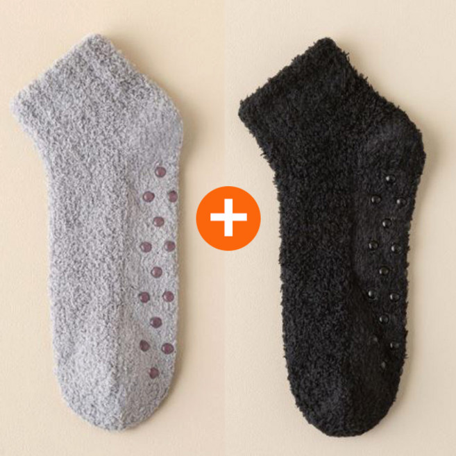 1+1 겨울 여성 수면양말 단목 극세사 보온 미끄럼방지