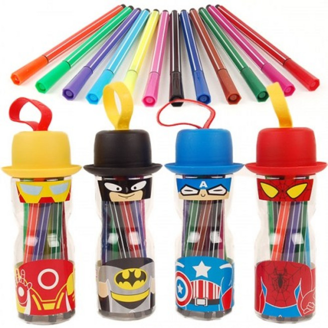 KY I&D 블럭 공룡키트 만국기 비눗방울, 선택11.12색히어로싸인펜세트, 1개