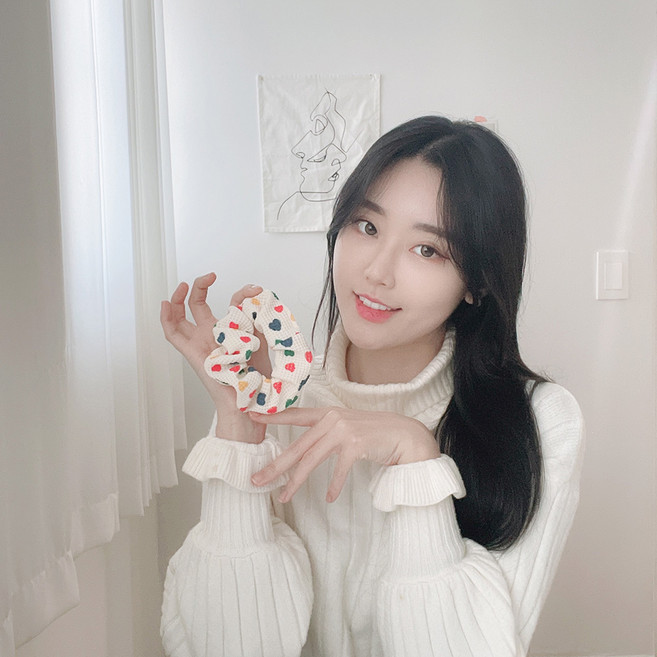 비비드 도트 헤어 곱창 머리끈