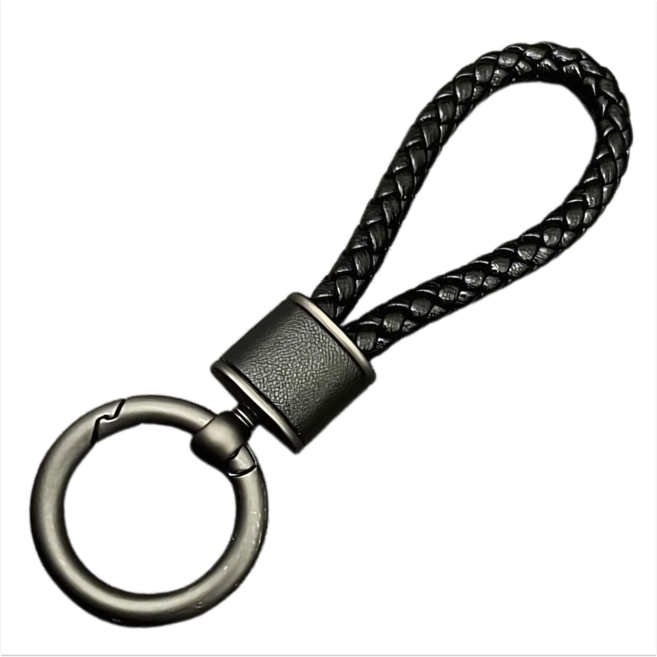 나뚜라 엘레간테 고급 가죽 자동차 키링, 블랙