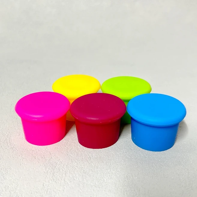 호환 와인 Stoppers 5PCS 재사용 가능한 실리콘 코르크 유리 음료 맥주 샴페인 병 대한 모자 신선하게, 06 mixed color