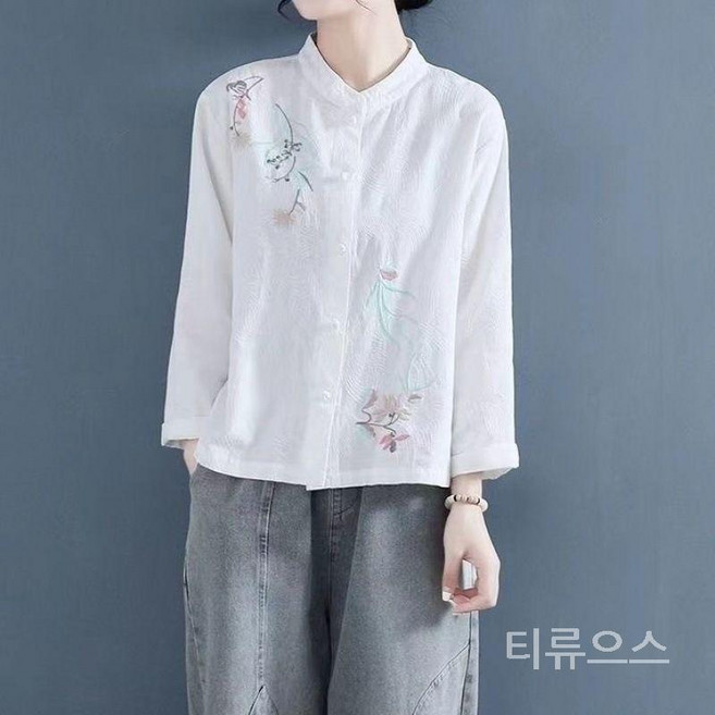 티류으스 여자 법복 가을 생활한복 절복 개량 여성 누빔 중년 루즈핏