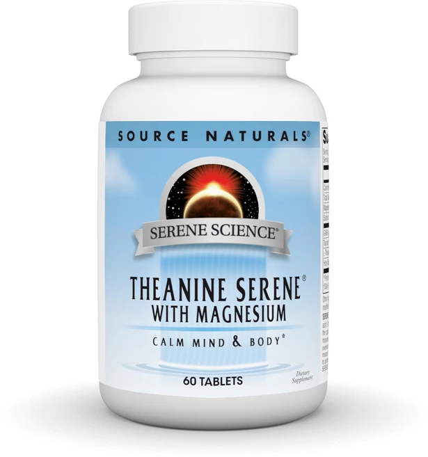소스 내추럴스 세린 사이언스 L-테아닌 with 마그네슘 및 Source Naturals Serene Science L-Theanine with Magnesium and GABA, 60개(1팩), 1, 1개, 60정 - 쿠팡