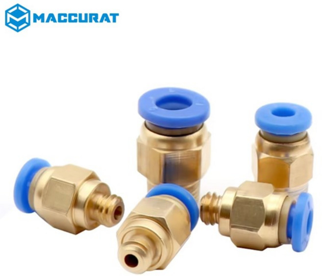 PC4-M6 PC4-01 PC6-01 공압 커넥터 황동 부품 MK8 튜브 필라멘트 M6 M10 피드 피팅 커플러 3D 프린터 부품 2 개, 2) PC4-01