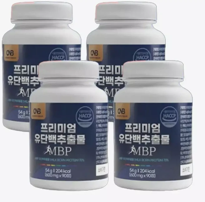 뼈앤 mbp 엠비피 프리미엄 유단백추출물 앤비피 효능 뼈 MBP 600mg 90정 4통, 1개