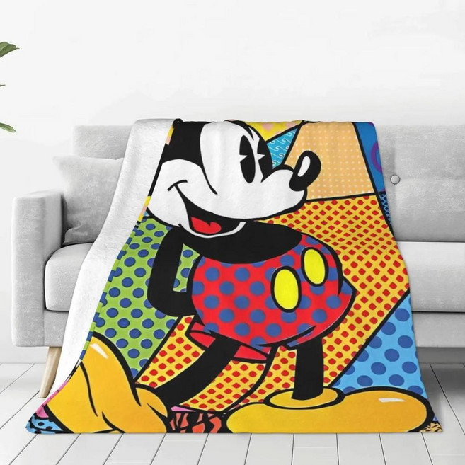 미키 미니 마우스 플란넬 담요 귀여운 만화 내구성 소파 의자 여행 침대보 침대 커버, A. 76x102cm, 1. As Picture, 1개