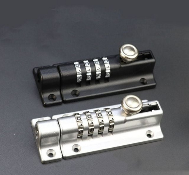 빗장쇠 장금장치 비밀번호 경첩 도난방지 여닫이문 잠금 무료배송!, 실버