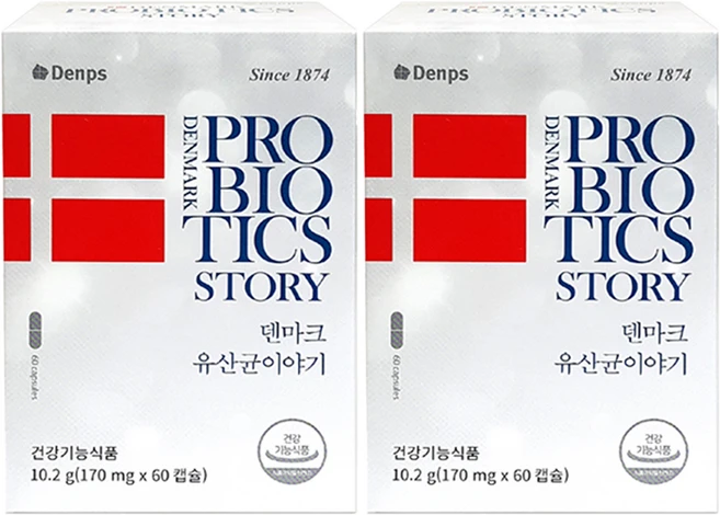 덴프스 덴마크 유산균이야기 60캡슐, 60정, 2박스 - 쿠팡