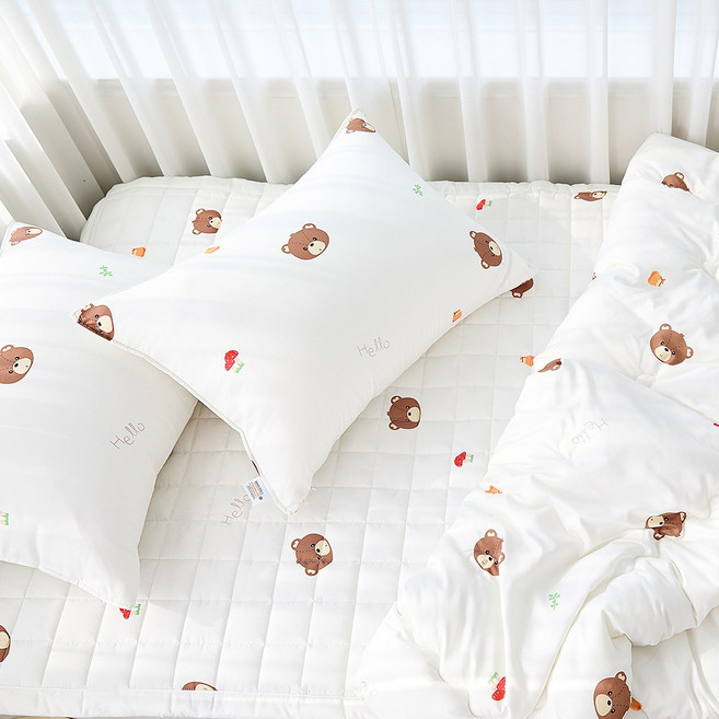 침대패드 알러지케어 어린이 매트리스 슈퍼싱글 패드 고정밴드 누빔패드, 꼬미