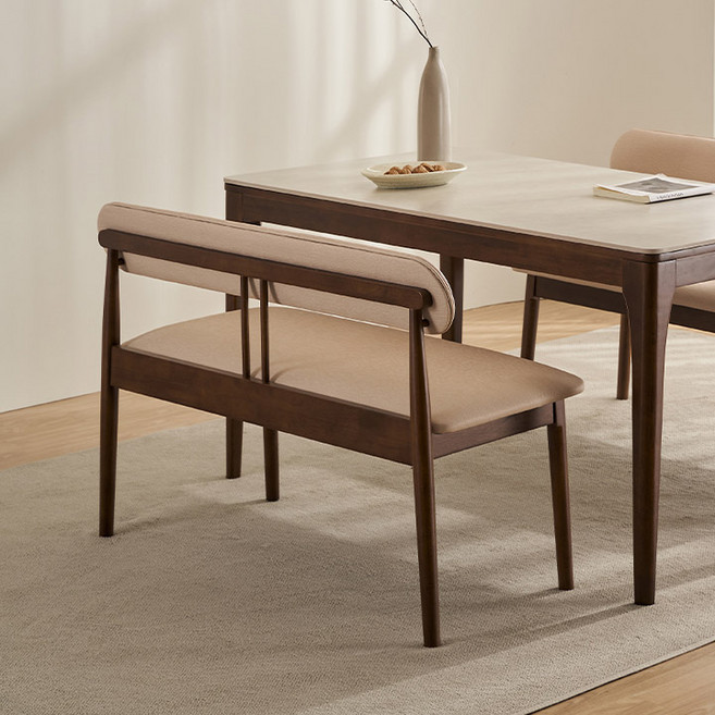 삼익가구 더우디 2인용 원목 등받이 벤치, 내추럴