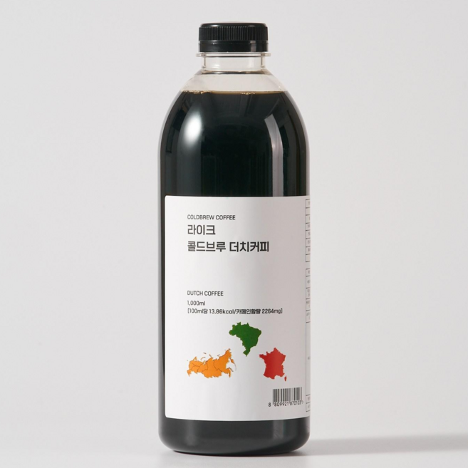 라이크 블랜딩 콜드브루 더치커피, 1L, 2개, 1개입