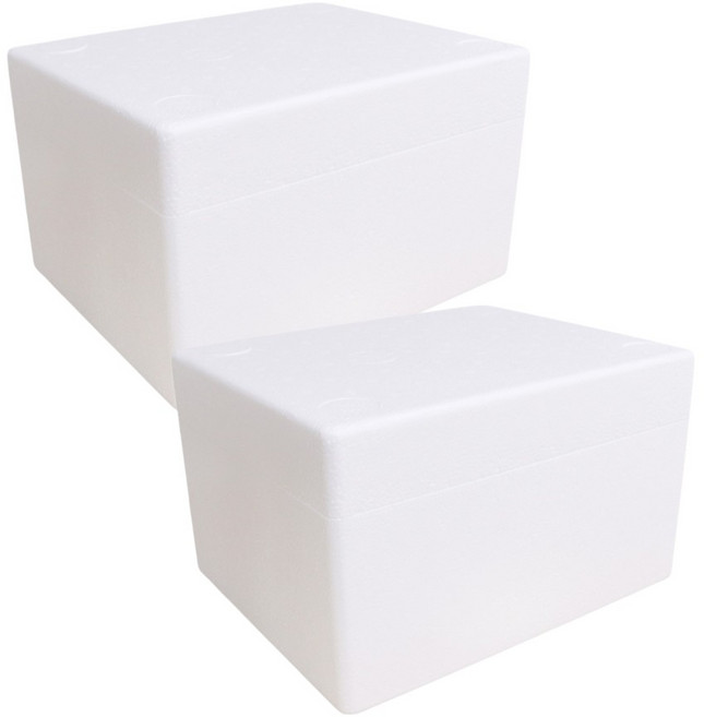 청년몰 CN-05호 스티로폼박스 내경270x210x163, 2개, 흰색