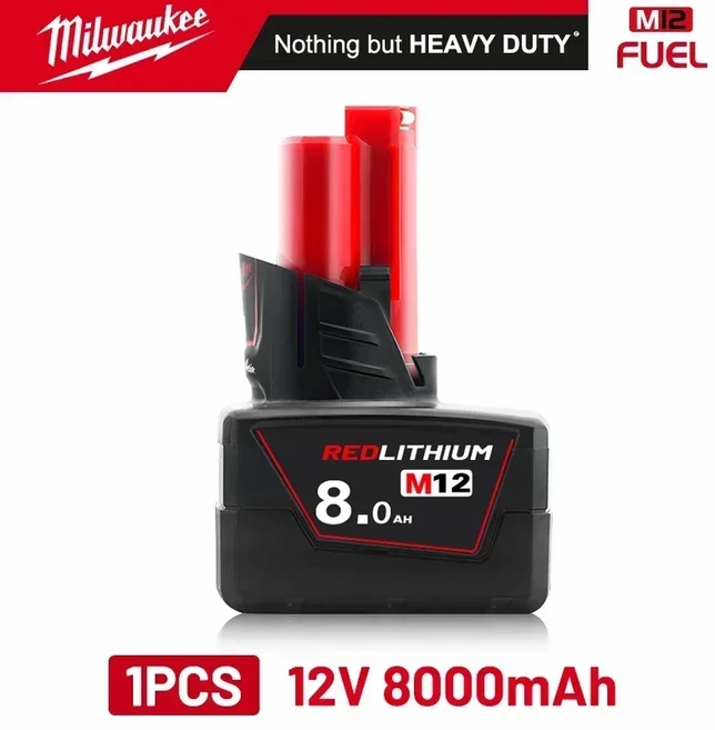 M12 XC 밀워키 12V 5AH 8AH 충전식 배터리 M12B5 무선 공구 48-11-2402 48-11-2411 48-11-20401 MIL-12A-L, 01 12V, 05 8.0AH X1 Charger X1, 1개