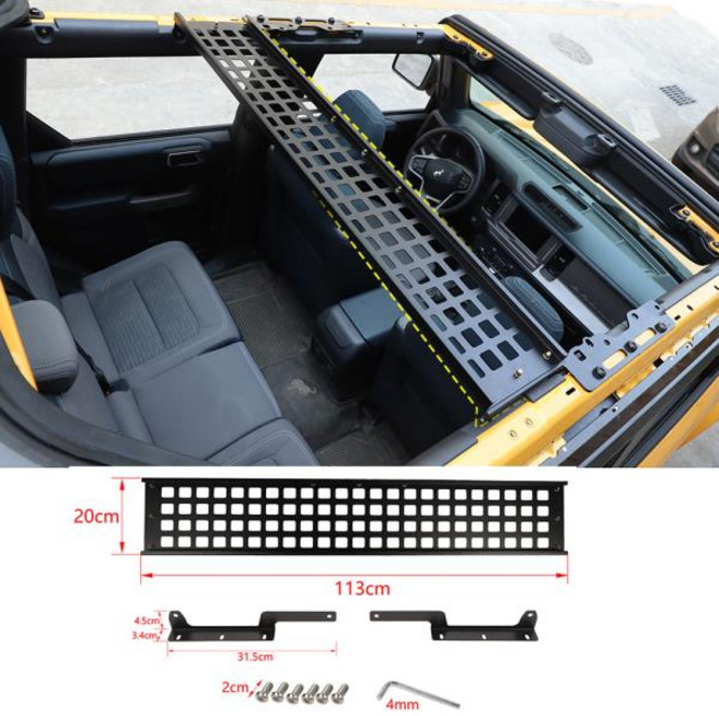 JeCar 금속 지붕 확장 랙 하드 탑 패널 셀프 포드 브롱코 2021 업 수하물 보관 캐리어 홀더 액세서리, 한개옵션2, 한개옵션1, 01 C