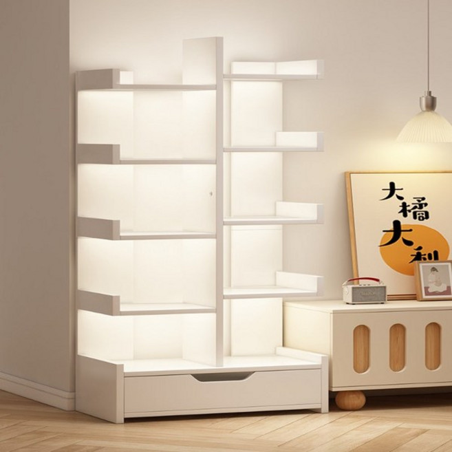 XFD 선인장 책장서재 거실 인테리어 북선반 수납장 책꽂이, 흰색, 11단