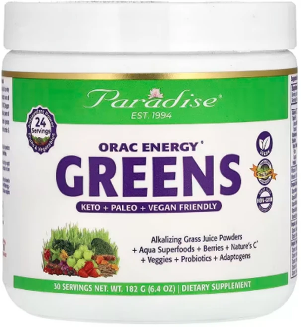 파라다이스허브 ORAC에너지 그린 녹즙분말 Paradise Herbs ORAC-Energy Greens, 182g, 1개 - 쿠팡