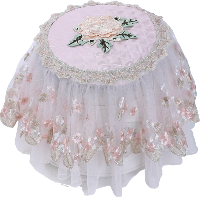 SKANDSALO 밥솥 커버 레이스 에어프라이어덮개 가정용 타원형, 날씬한 스노우 파우더 라운드_밥솥 커버, 1개