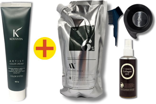 헤어코스 저자극 케라스틴 녹차 염색약, 5N 자연갈색, 1개, 자연갈색 5N