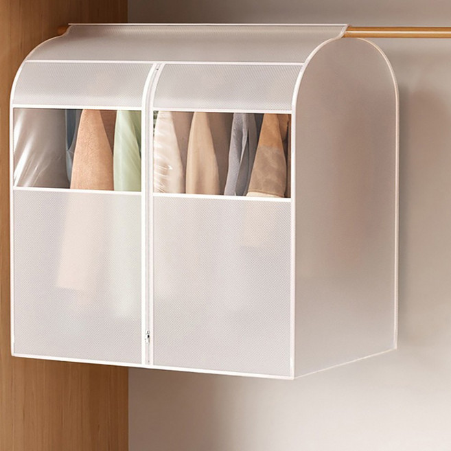 이방가치 행거 커버 화이트 지퍼식 가리개 옷커버, 1개, 1개입