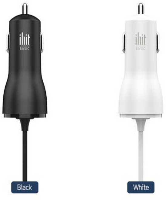 .8핀 일체형 차량용 충전기 1.5A 블랙 IHK-BC5158